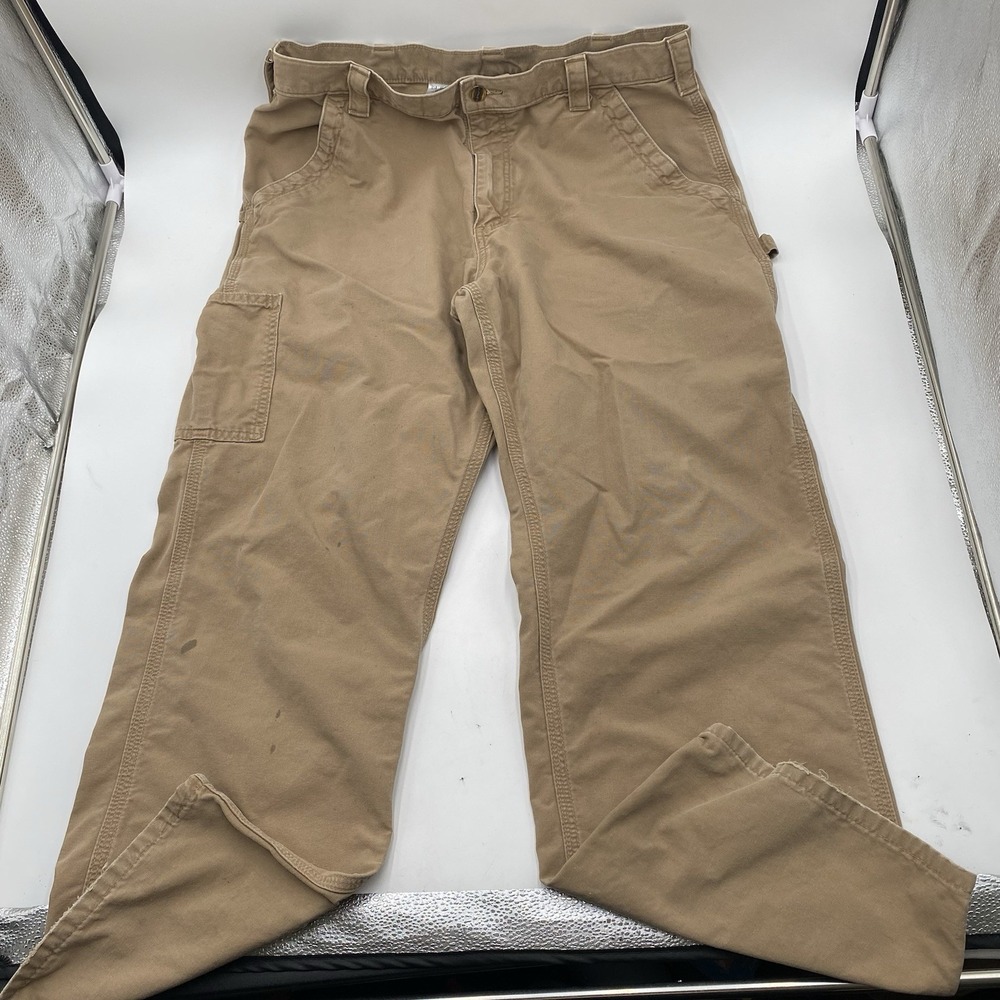 CARHARTT B151 DKH Duck Canvas Loose Original Fit Carpenter Work Pants Mens 36x30 - Picture 2 of 13